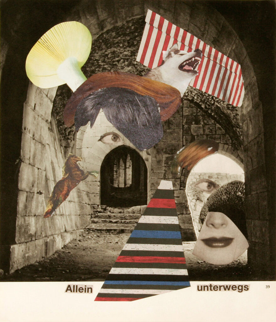 Allein unterwegs, a collage by Ricarda Wallhäuser