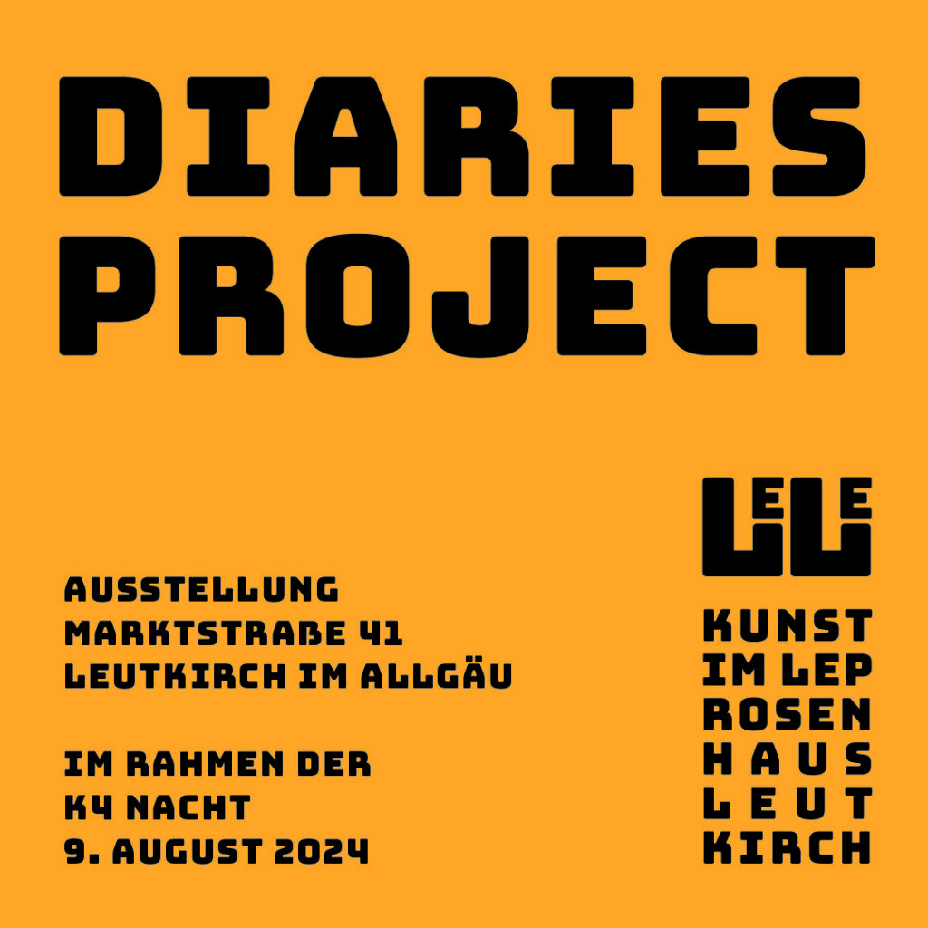 Flyer der Ausstellung Diaries Project und LeLe Künstler